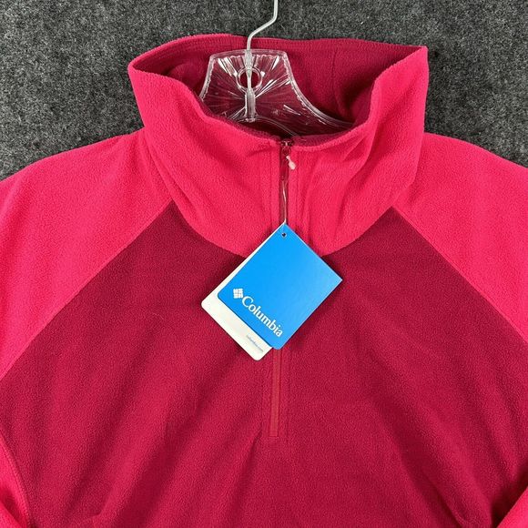 Columbia Arctic Air Jacket Women’s Extra Large Red Pink Fleece 1/4 Zip - Picture 2 of 10